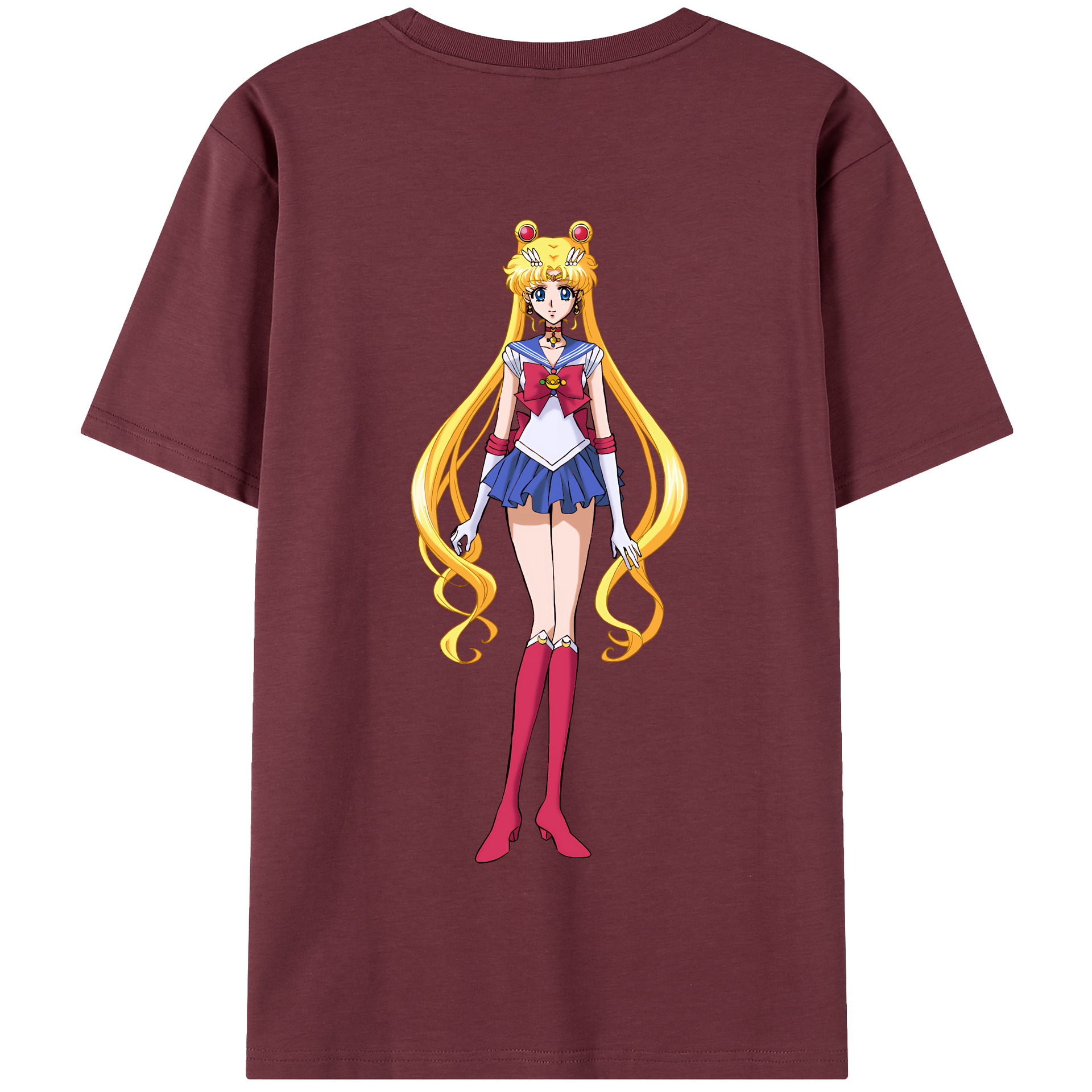 （画像用） 美少女戦士セーラームーン 月野 うさぎ つきの うさぎ Sailor Moon Tsukino Usagi 綿100％半袖Tシャツ（背面プリント）